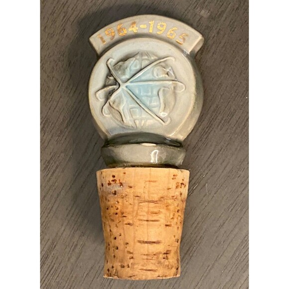 VTG Jim Beam 1964-1965 World's Fair Decanter Bottle Earth Orbit Planet Gold Blue - Picture 8 of 8